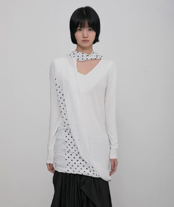 Layered Dot Scarf Long Sleeve